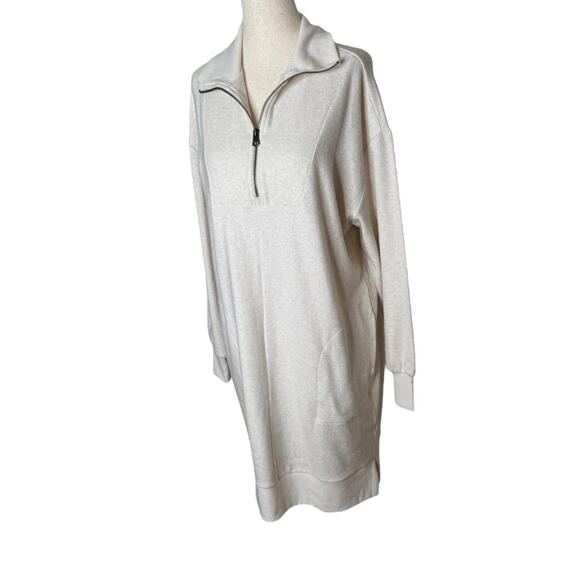 NWOT Faherty Legent Quarter Zip Long Sleeve Off White Minidress – Small - Picture 5 of 9